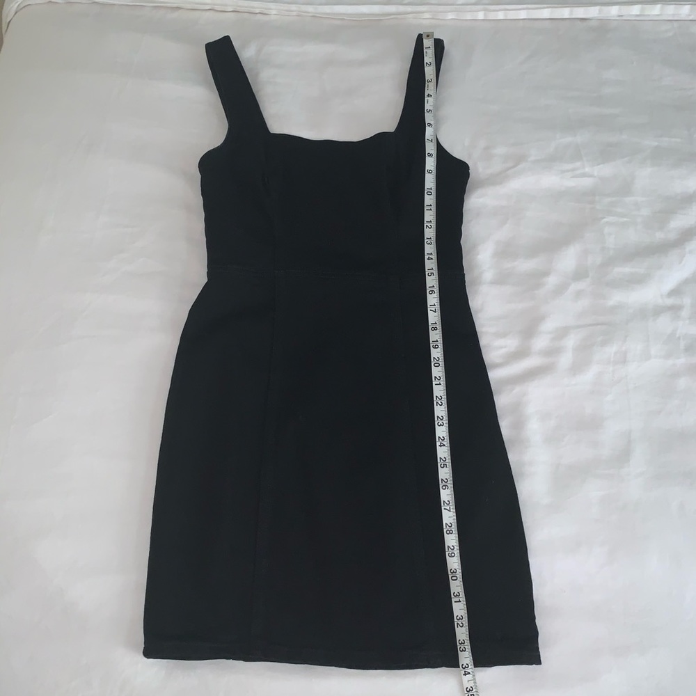 UO Natasha Denim Open-Back Pinafore Dress